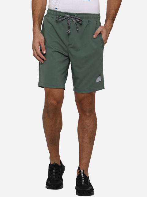 

JADE BLUE Men Green Cotton Regular Shorts