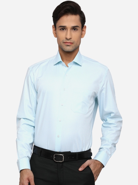 

JADE BLUE Men Blue Opaque Pure Cotton Formal Shirt