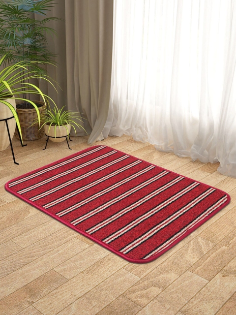 

KICA Set Of 2 Red & White Striped Anti-Skid Doormats