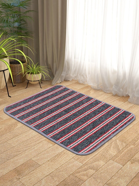 

KICA Set Of 2 Grey & White Striped Anti-Skid Doormats