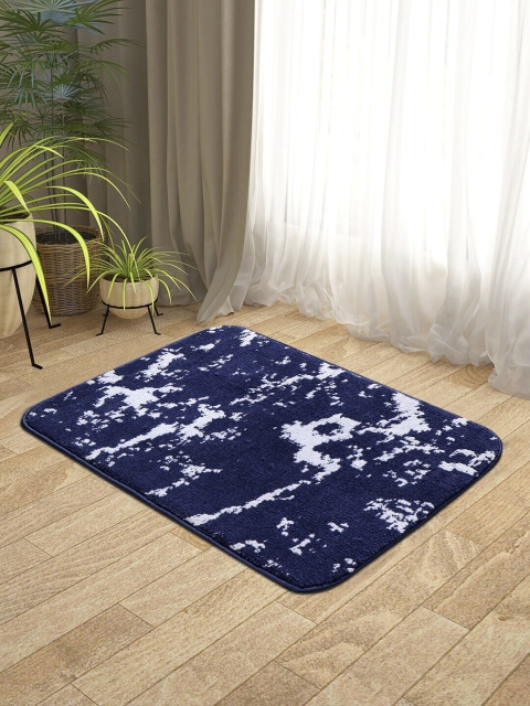 

KICA Navy Blue & White Printed Anti Skid Door Mat