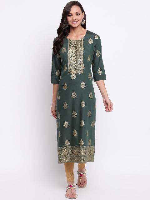 

Napra Women Green Ethnic Motifs Printed Kurta