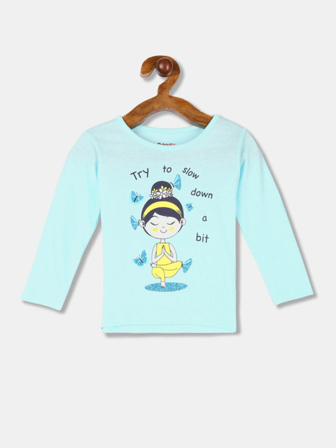 

Donuts Girls Blue Graphic Printed T-shirt