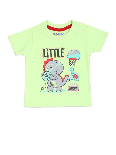 

Donuts Boys Green Printed T-shirt