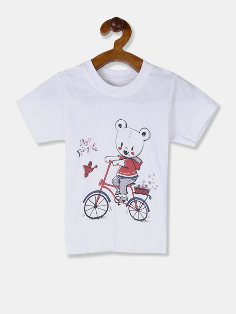 

Donuts Boys White & Red Printed T-shirt