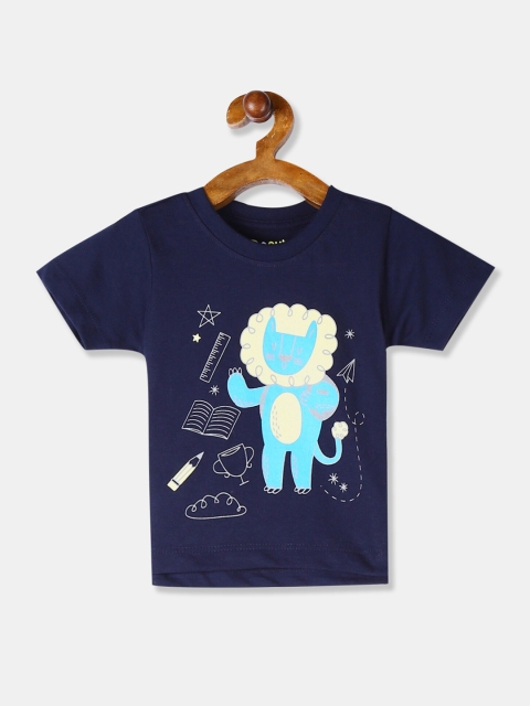 

Donuts Boys Navy Blue Printed T-shirt
