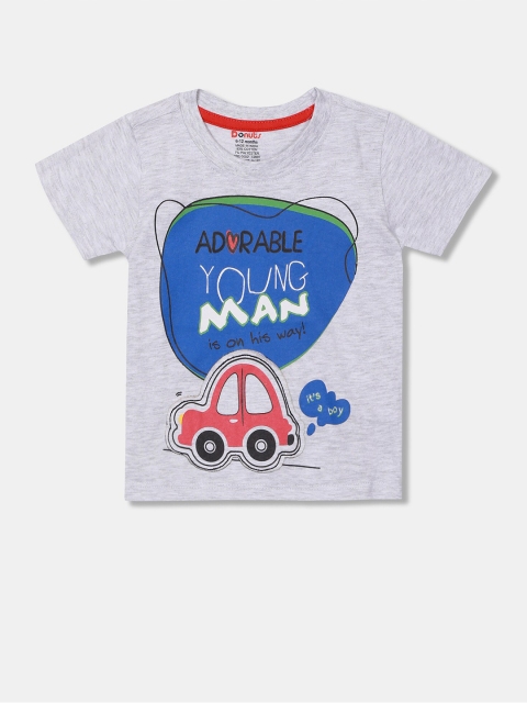 

Donuts Boys Grey Printed Applique T-shirt