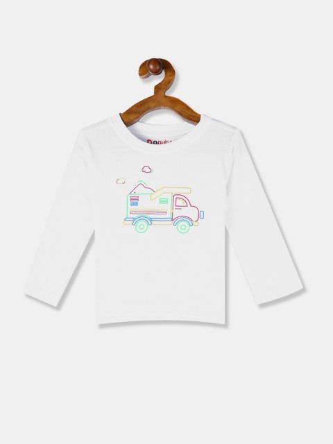 

Donuts Boys White Printed T-shirt