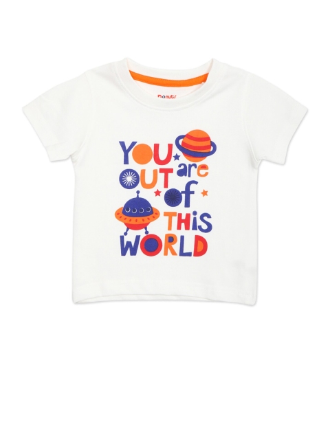 

Donuts Boys White Graphic Printed T-shirt