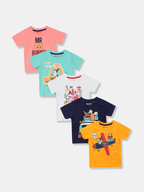 

Donuts Boys Pack Of 5 Assorted Printed Pure Cotton T-shirt