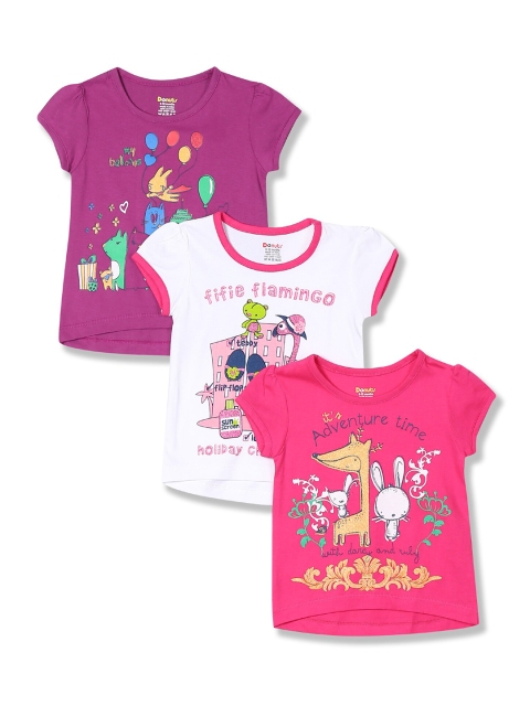 

Donuts Girls Pack Of 3 Assorted Printed Cotton T-shirts