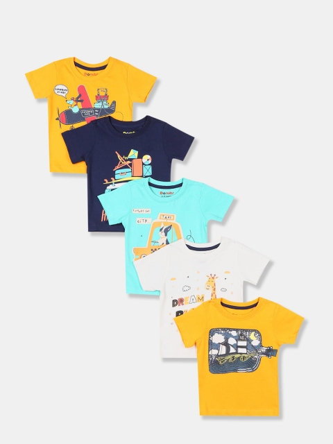 

Donuts Boys 5 Printed Pure Cotton T-shirts, Yellow