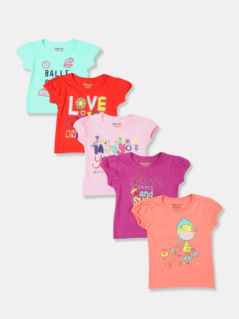 

Donuts Girls Assorted Pack of 5 Printed Cotton T-shirts