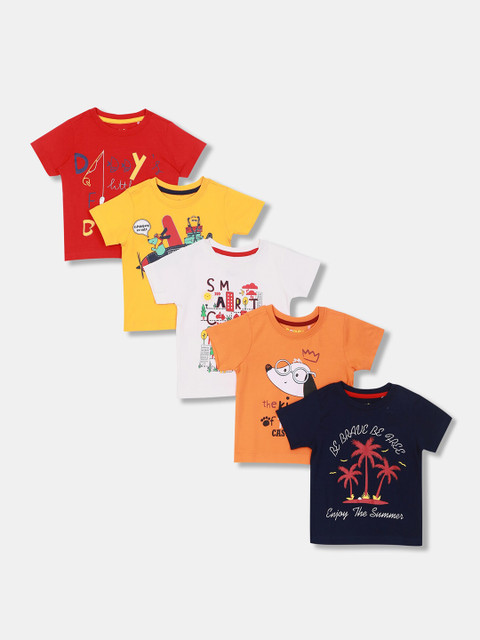 

Donuts Boys Pack Of 5 Assorted Typography Printed T-shirt