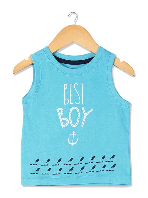 

Donuts Boys Blue Typography Printed Cotton T-shirt