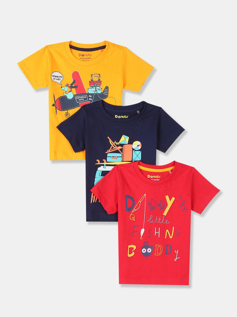 

Donuts Boys Pack Of 3 Assorted Printed Cotton T-shirts