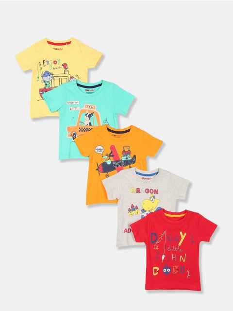 

Donuts Boys Assorted Pack Of 5 Printed T-shirt