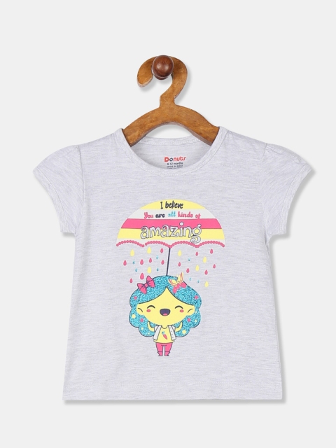 

Donuts Girls Grey Printed T-shirt