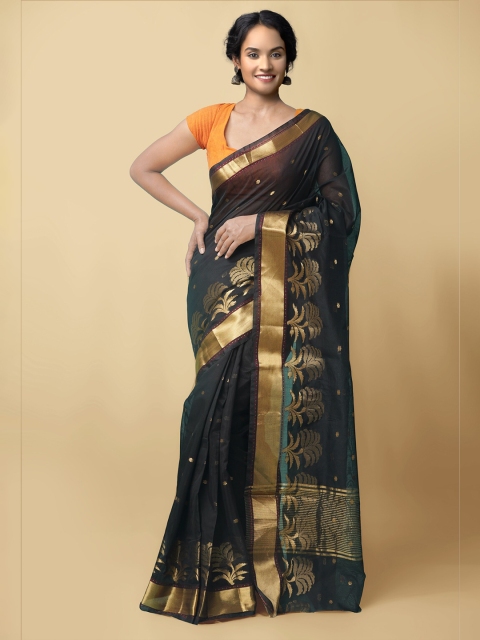 

Unnati Silks Women Black & Orange Bangalore Sico Saree