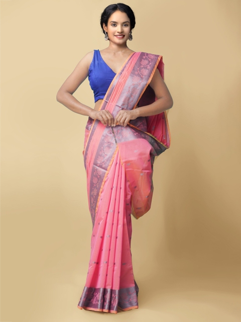 

Unnati Silks Women Pink & Grey Bangalore Sico Saree