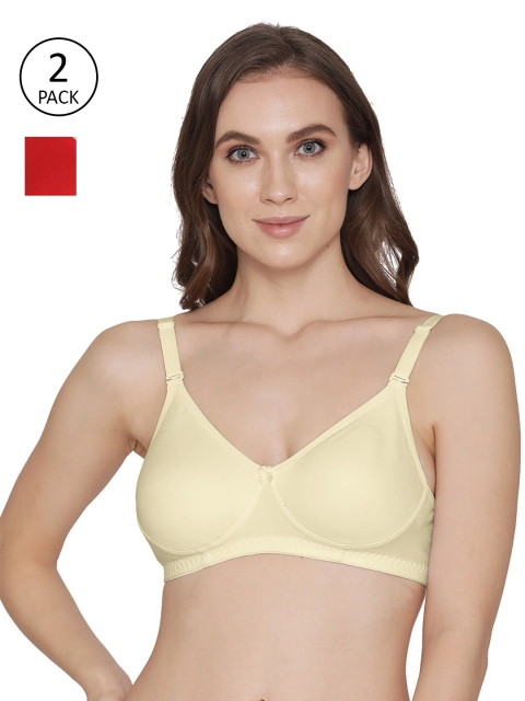 

Kalyani Set-2 Red & Cream-Coloured T-shirt Bra