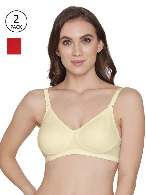 

Kalyani Women Pack Of 2 Solid Non-Padded T-Shirt Bra, Cream