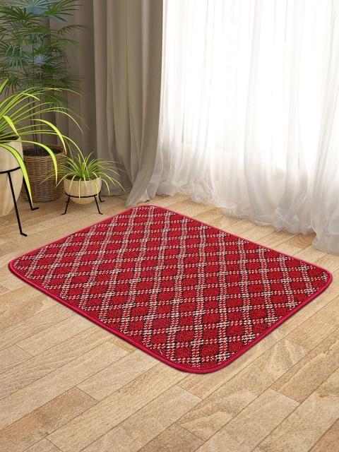 

KICA Red & White 2 Pcs Anti-Skid Latex Back Door Mat