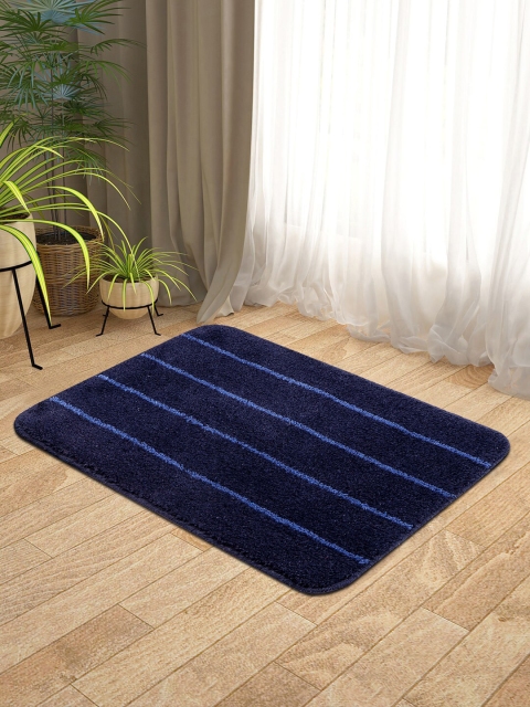 

KICA Navy Blue Pack of 2 Striped Anti Skid Door Mat