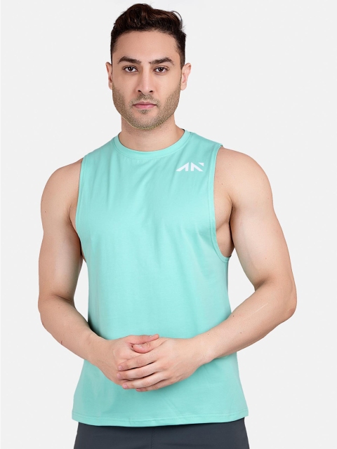 

AESTHETIC NATION Men Sea Green Slim Fit T-shirt