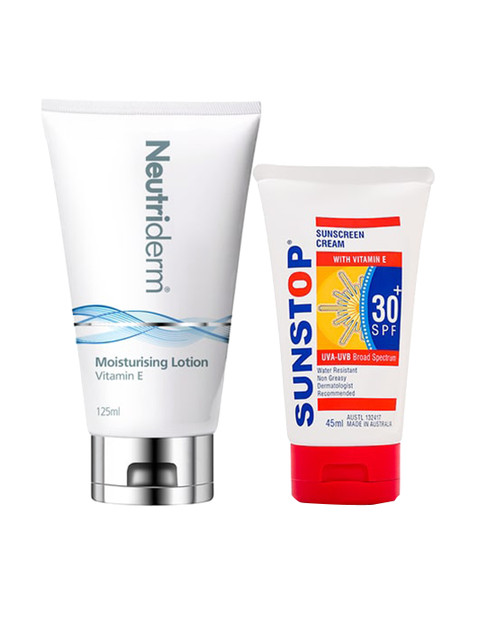 

Neutriderm Combo of Vitamin E Moisturising Lotion-125ml, Sunscreen Cream SPF 30, Transparent