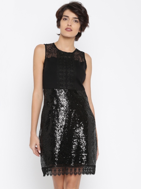 

Vero Moda Women Black Solid Sheath Dress