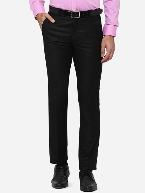 

JB STUDIO Men Black Slim Fit Formal Trousers