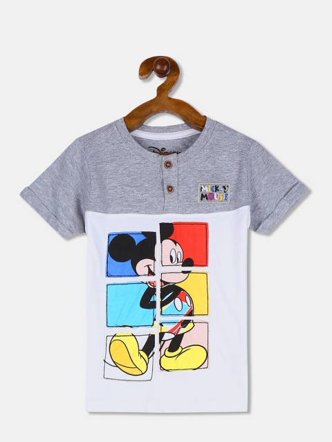 

Colt Boys White Printed Henley Neck Applique T-shirt