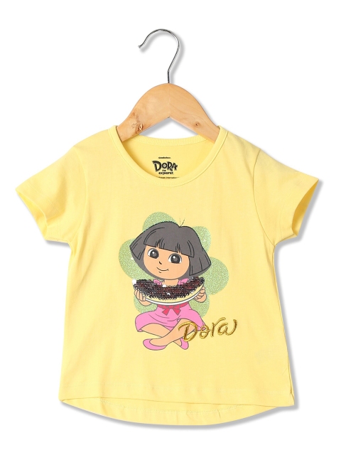 

Colt Girls Yellow Dora Embellished Printed T-shirt