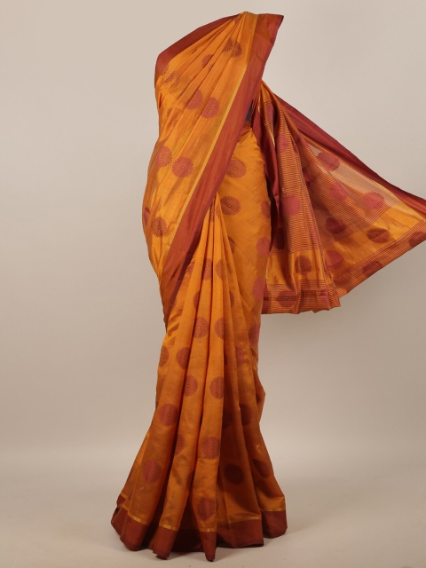 

Pothys Rust & Brown Woven Designed Jute Silk Saree
