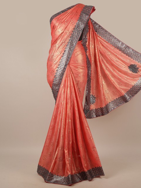 

Pothys Pink & Grey Floral Saree