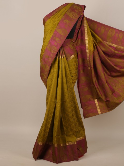

Pothys Green & Maroon Woven Design Art Silk Saree