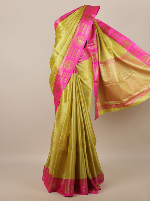

Pothys Green & Magenta Ethnic Motifs Zari Art Silk Saree