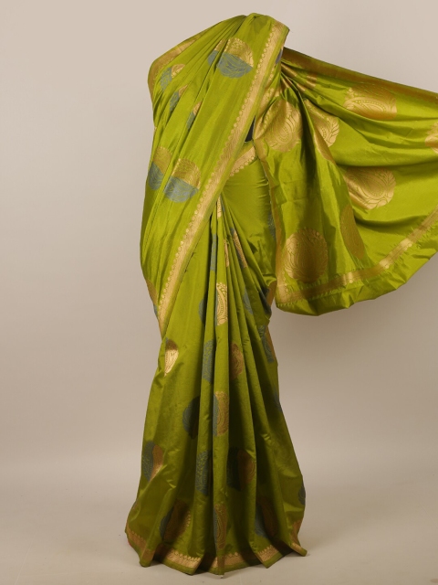 

Pothys Green & Blue Woven Design Zari Jute Silk Saree
