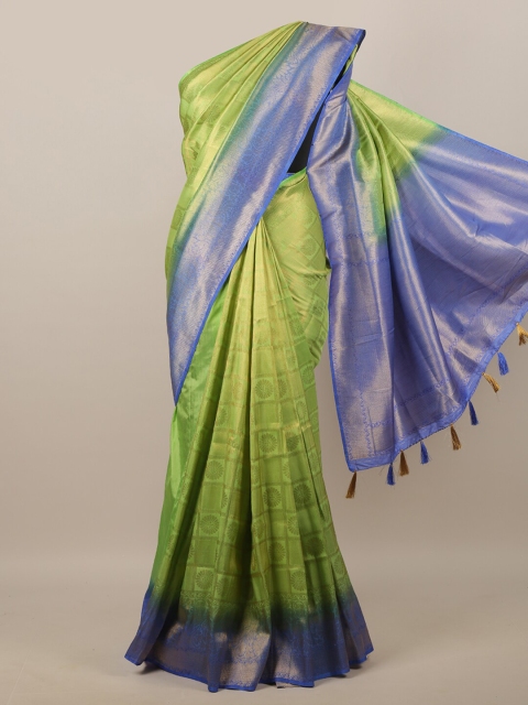 

Pothys Green & Blue Woven Design Zari Jute Silk Saree