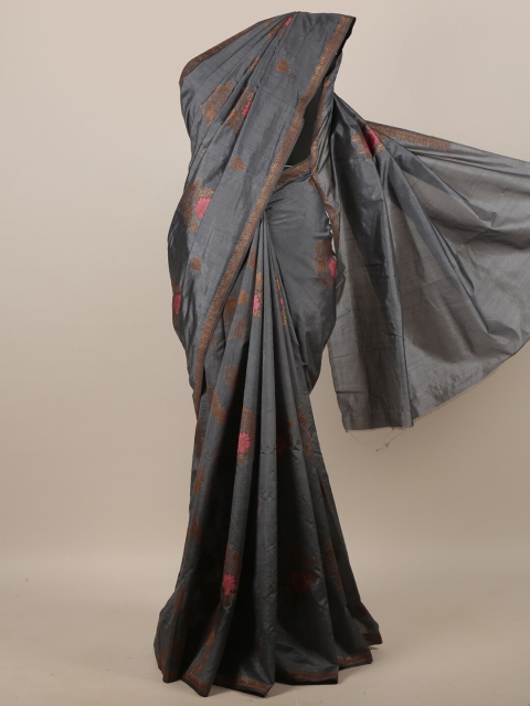 

Pothys Grey & Pink Woven Design Zari Jute Silk Saree