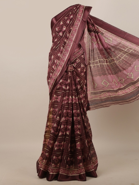 

Pothys Purple & White Printed Saree