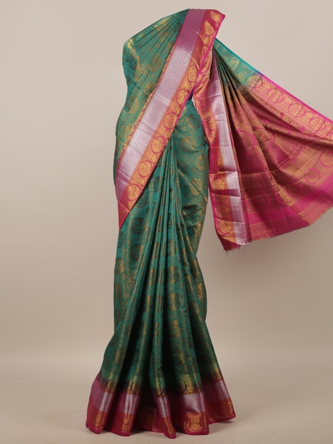 

Pothys Green & Gold Woven Design Zari Jute Silk Saree