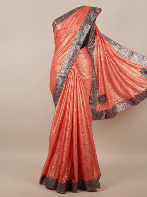 

Pothys Pink & Grey Embellished Saree