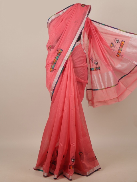 

Pothys Pink & Green Zari Saree