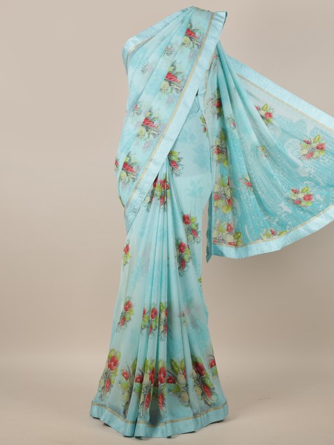 

Pothys Blue & Red Floral Printed Saree