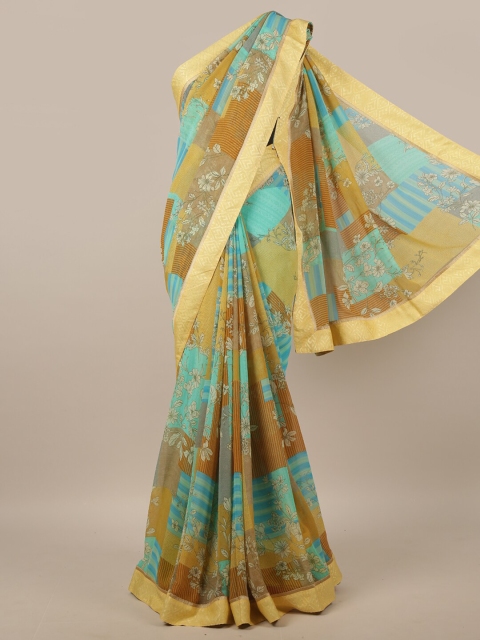 

Pothys Blue & Green Floral Saree