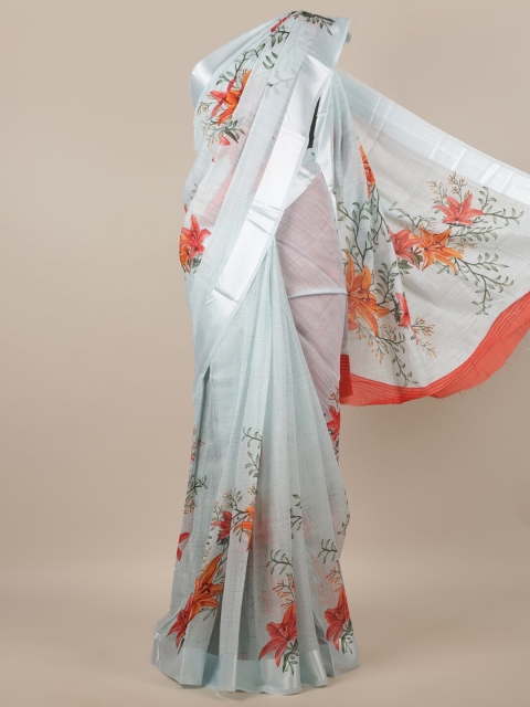 

Pothys Blue & Red Floral Printed Saree