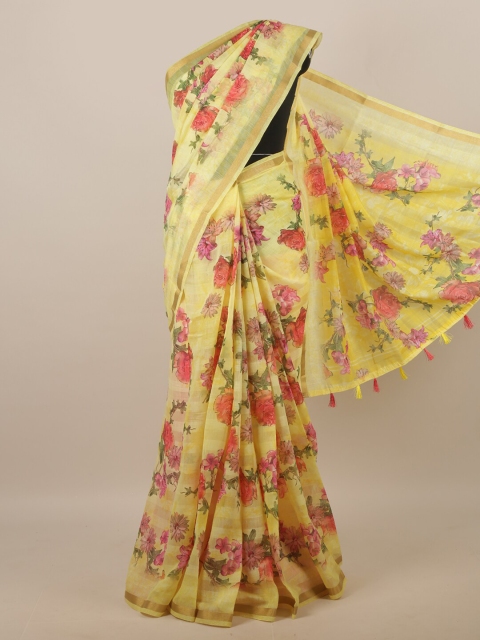 

Pothys Yellow & Red Floral Saree