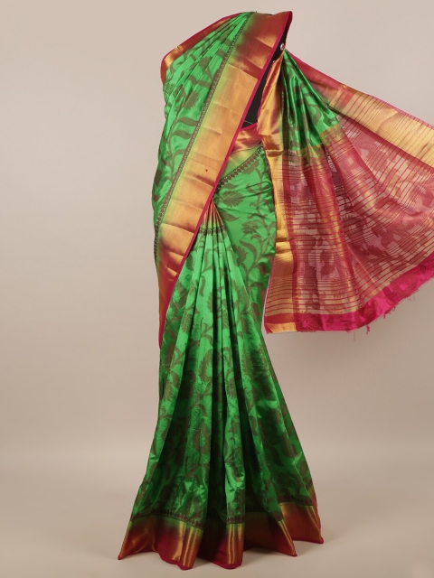 

Pothys Green & Red Woven Design Zari Jute Silk Saree